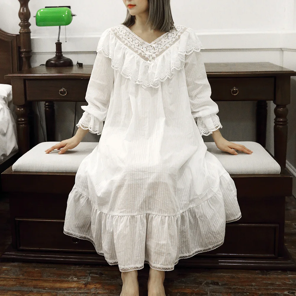 Victorian Women'S Formal Wear - 女性のロリータプリンセスの半袖シャツ,ヴィンテージレースドレス,ナイトガウン,フリル付きナイトウェア,新しいコレクション