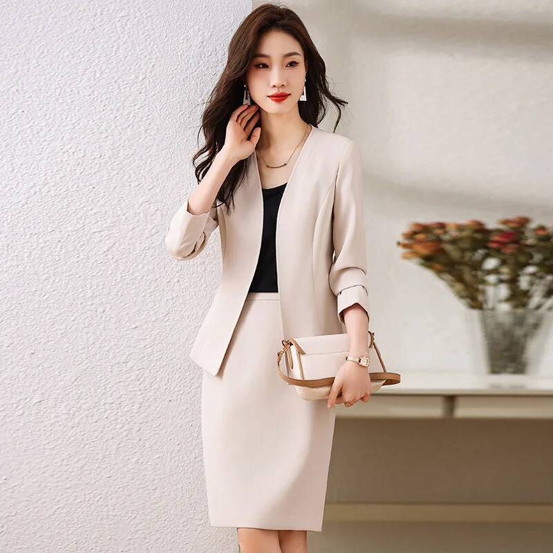 Women Formal Wear Business - スカートとジャケット付きのフォーマルな女性用ビジネススーツ コート OL スタイル プロフェッショナル ブレザー