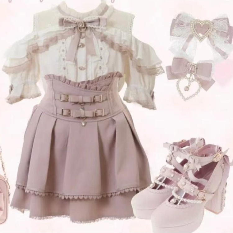 Formal Wear Japan Women - 2026 かわいいフリル付き日本ロリータブラウス女性かわいい原宿 JK リボンレースパッチワーク軽量カジュアルシャツ日常着トップス