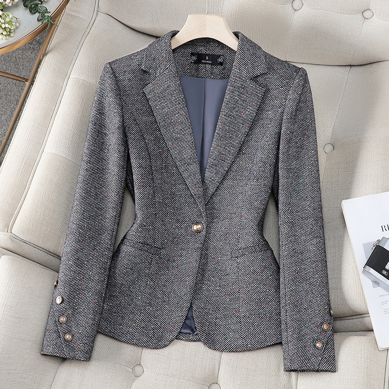 オフィスレディースブレザー女性ジャケット長袖シングルボタン女 - Women Formal Wear Business のレビューと価格