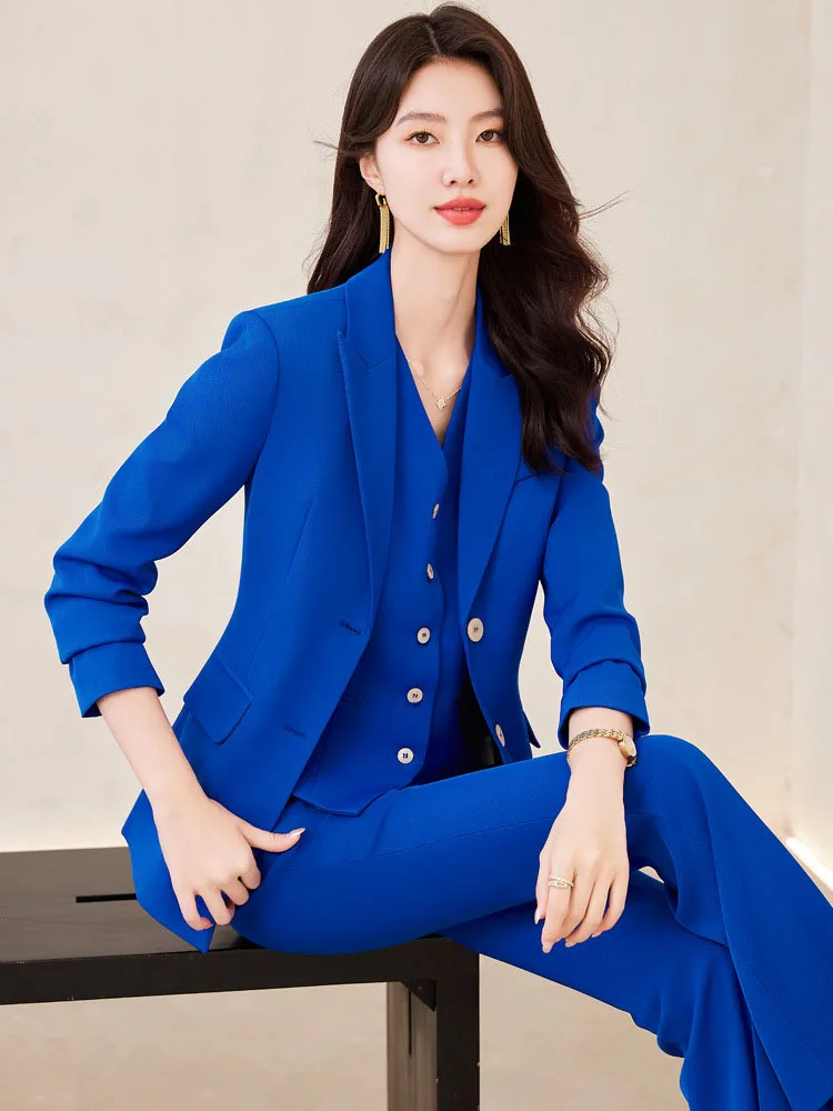 ポップ高品質生地フォーマル女性ビジネススーツ女性パンツスーツ - Women Formal Wear Business のレビューと価格