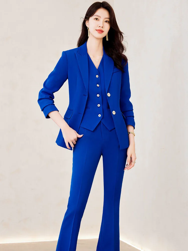 ポップ高品質生地フォーマル女性ビジネススーツ女性パンツスーツ - Women Formal Wear Business のレビューと価格