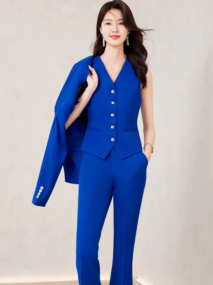 ポップ高品質生地フォーマル女性ビジネススーツ女性パンツスーツ - Women Formal Wear Business のレビューと価格