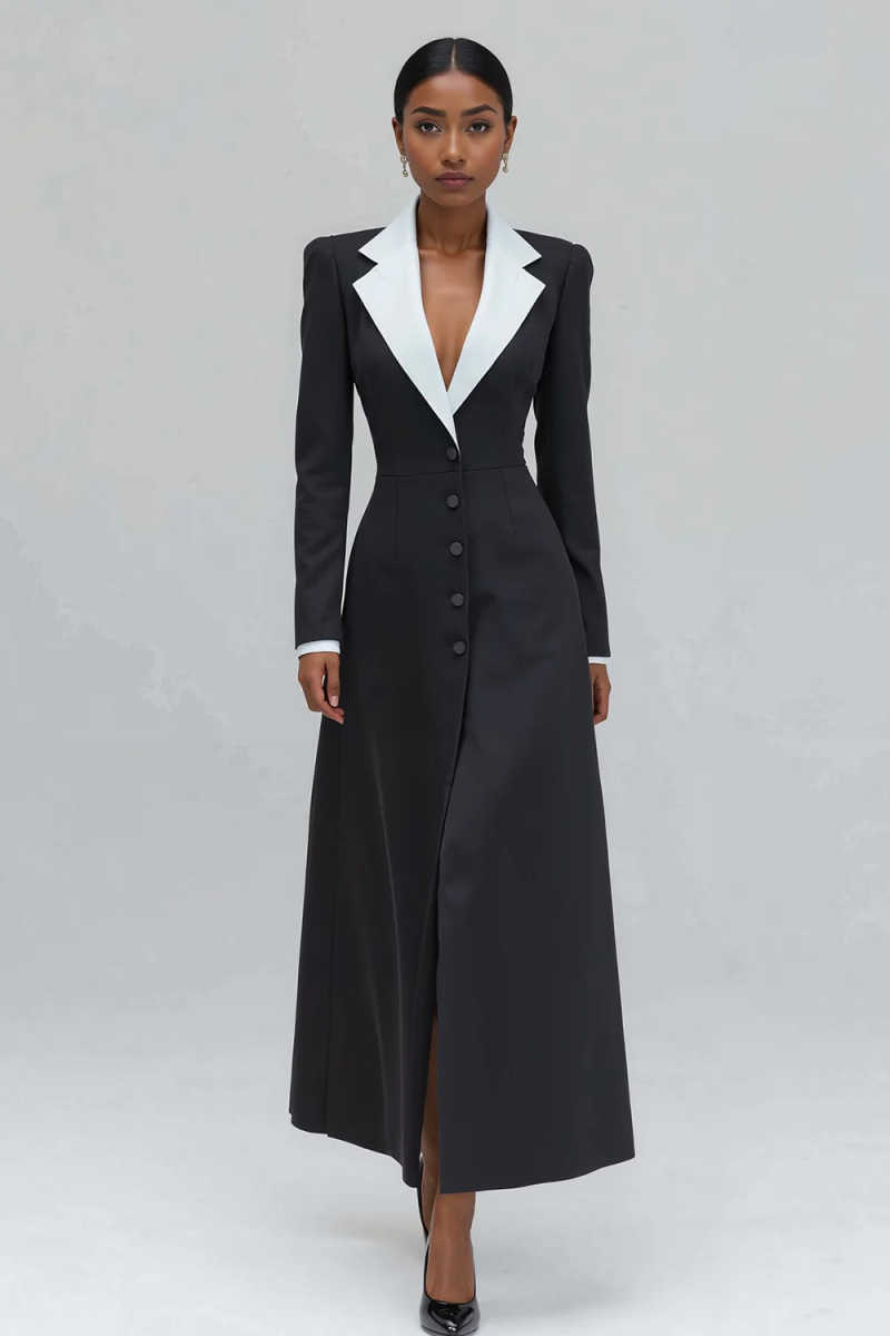 Aライン女性ロングブレザージャケットワンピースフォーマル誕生 - Women Formal Party Wear Dress のレビューと価格