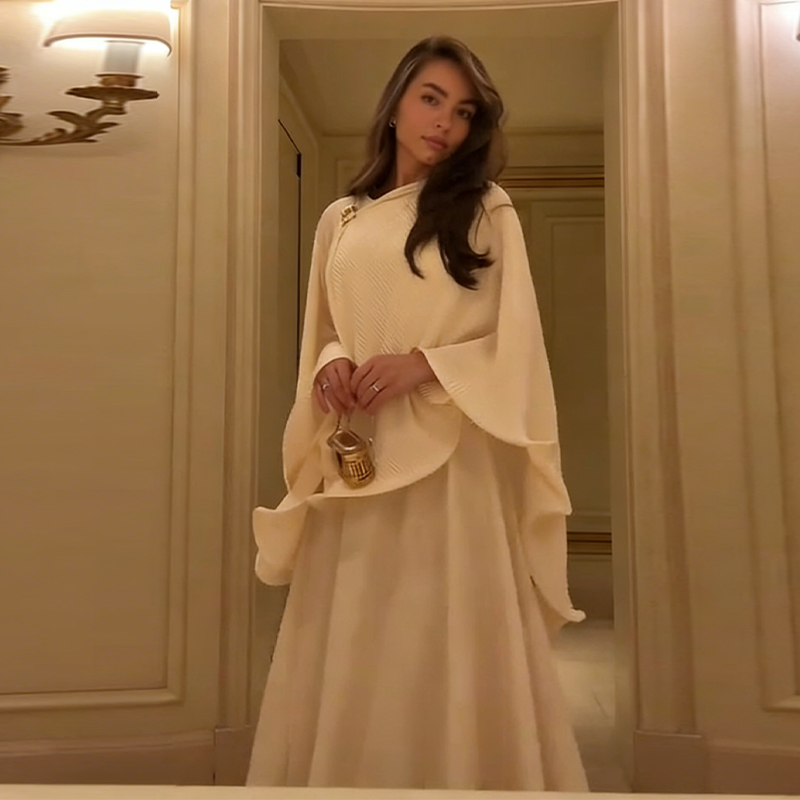 ロマンチックな優雅なショールドレスセットエレガントレトロ優し - Women Formal Party Wear Dress のレビューと価格
