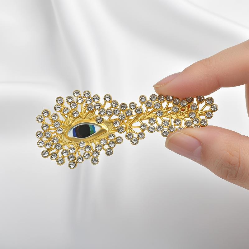 ミニマリストラインストーンアイ型ブローチ女性用シンプルなラペ - Women Formal Wear For Meeting のレビューと価格