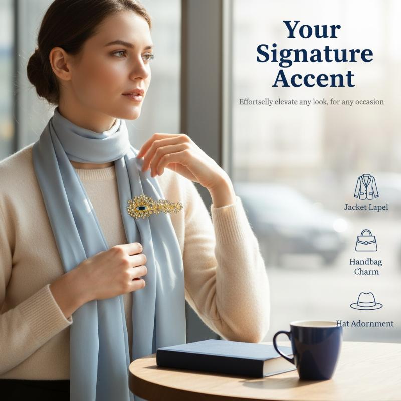 ミニマリストラインストーンアイ型ブローチ女性用シンプルなラペ - Women Formal Wear For Meeting のレビューと価格