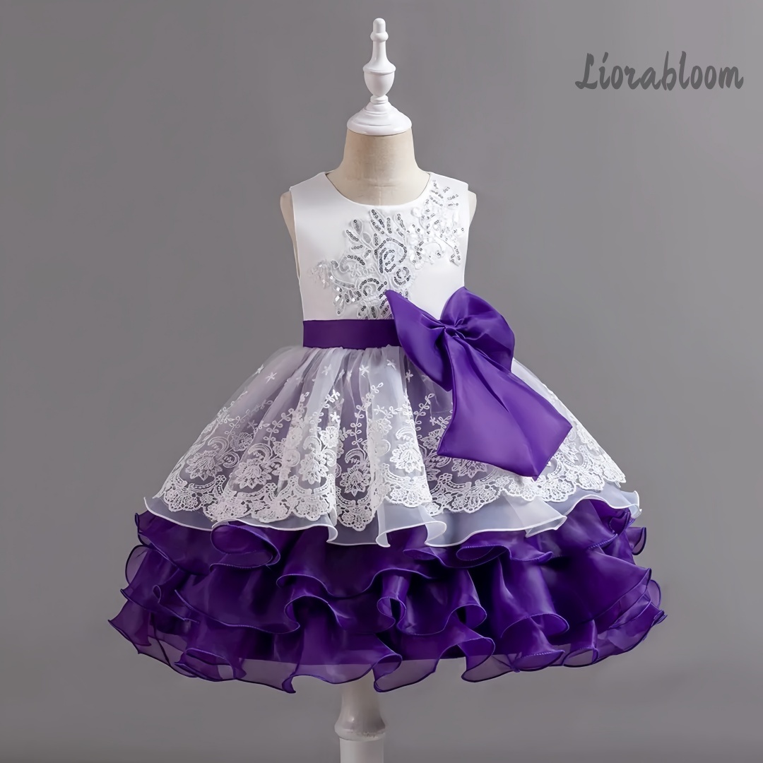 女の子用ドレス 大きなリボン付き ノースリーブフォーマルガウ - Women Formal Party Wear Dress のレビューと価格