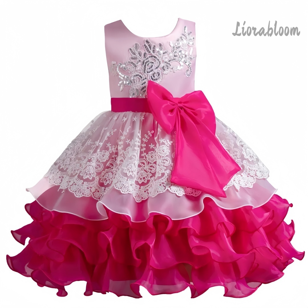 女の子用ドレス 大きなリボン付き ノースリーブフォーマルガウ - Women Formal Party Wear Dress のレビューと価格