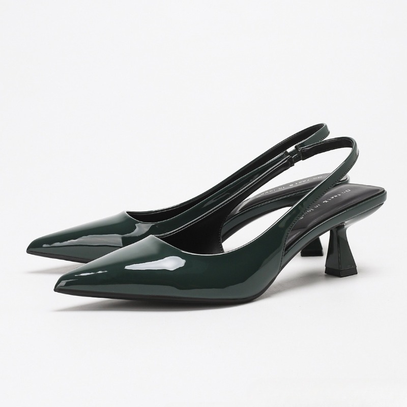 エレガントなバックレスハイヒール、女性用高級パテントレザーブ - Slingback Heel Formal のレビューと価格