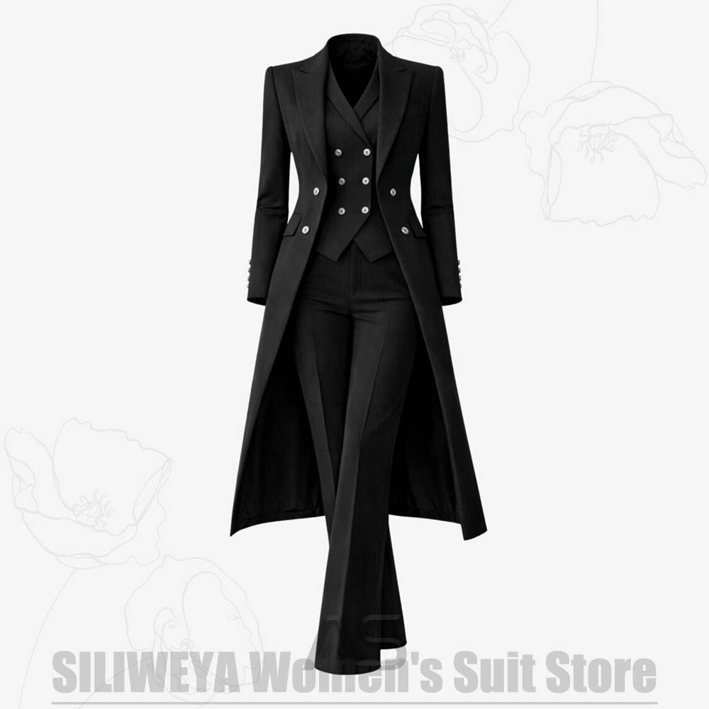 レディーススーツ 3ピース ダブルブレスト ロングコート ベ - Women Formal Wear Business のレビューと価格