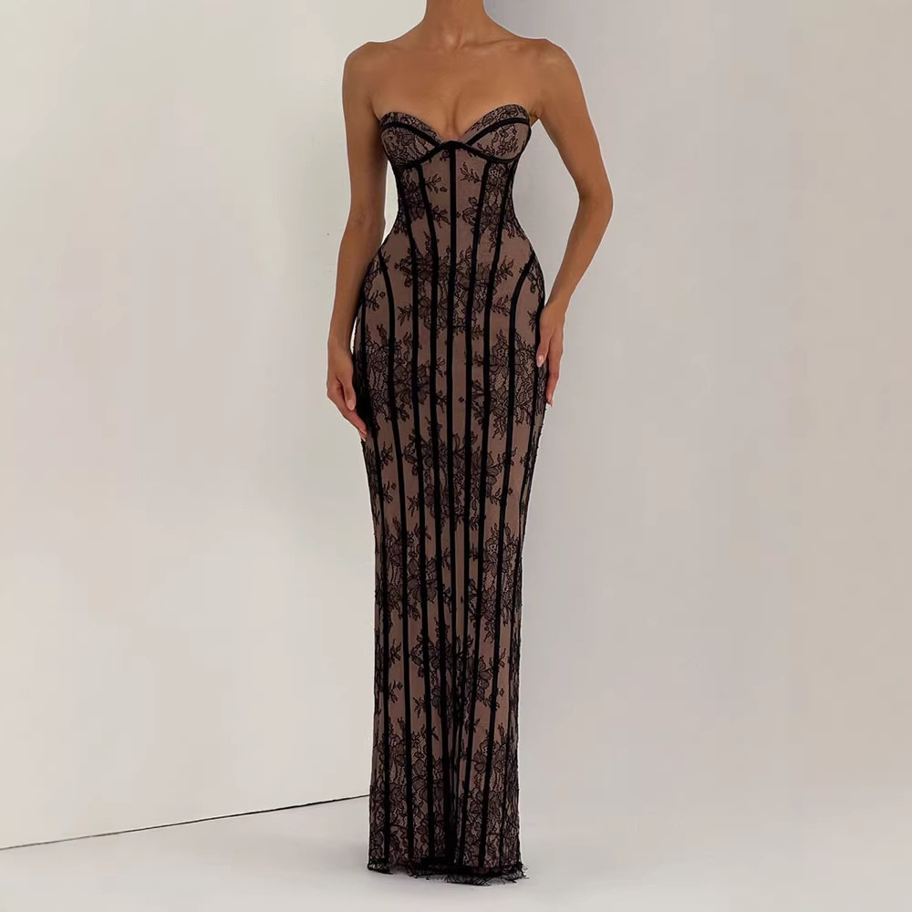 ストラップレスボディコンマキシドレス レディース 2026  - Women Formal Party Wear Dress のレビューと価格