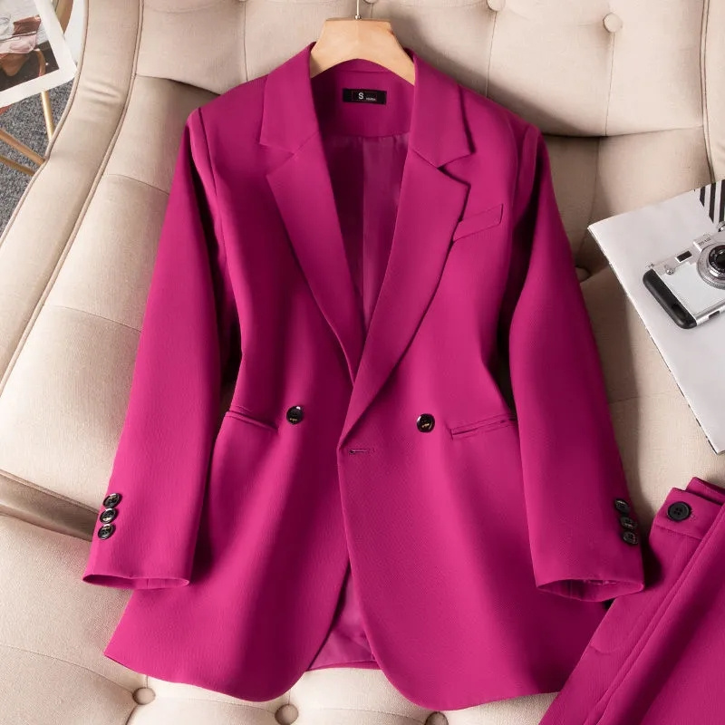 女性のためのフォーマルなブレザー,新しいピンクの黒の女性の長 - Women Formal Wear Business のレビューと価格