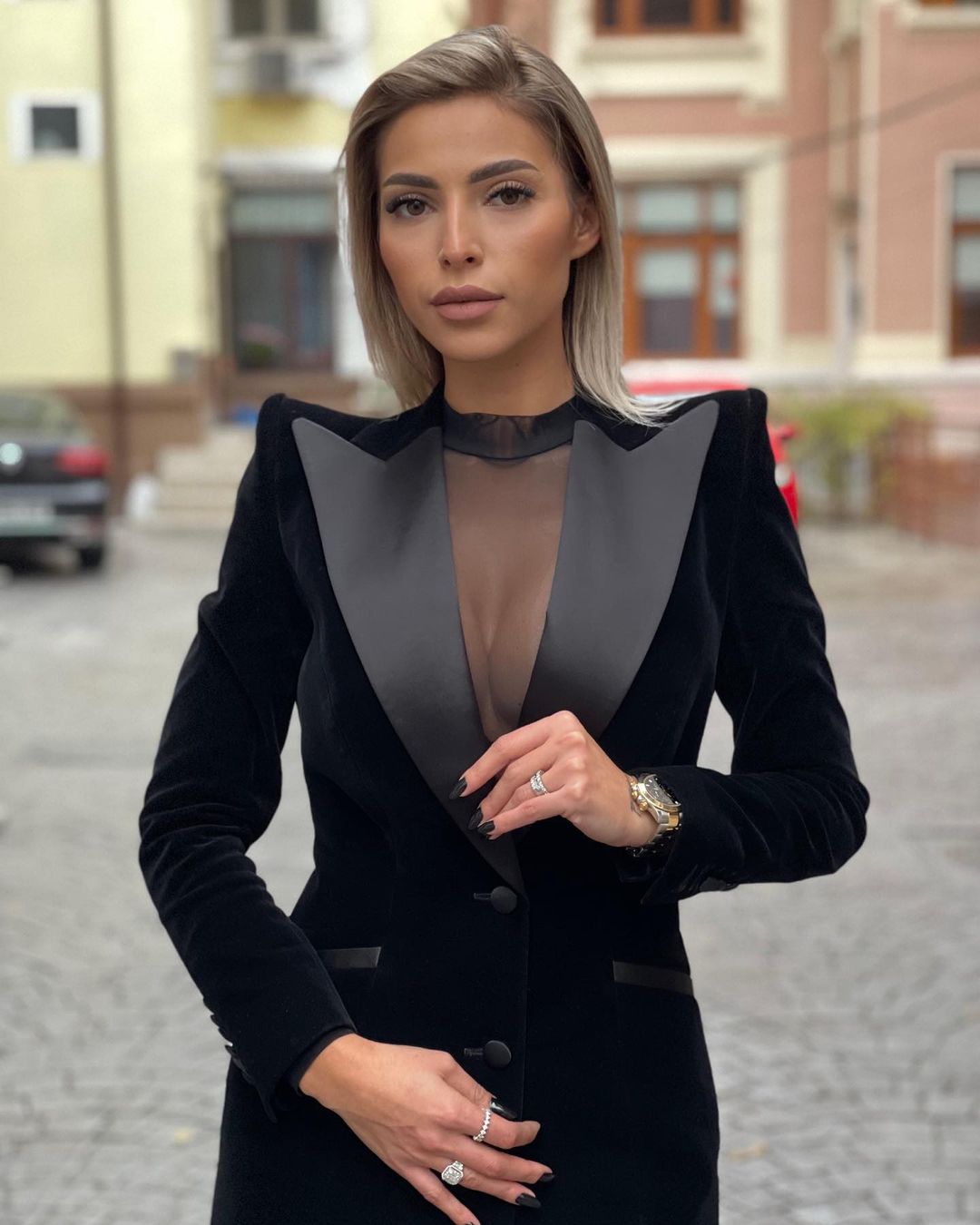 女性のためのパーソナライズされたクールな黒のブレザースーツ, - Women Formal Party Wear Dress のレビューと価格